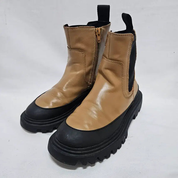 [BUNJANG] ZARA Commel Lug Sole Chelsea Boots Size 215 / 자라 컴멜 러그솔 지퍼 첼시부츠 215
