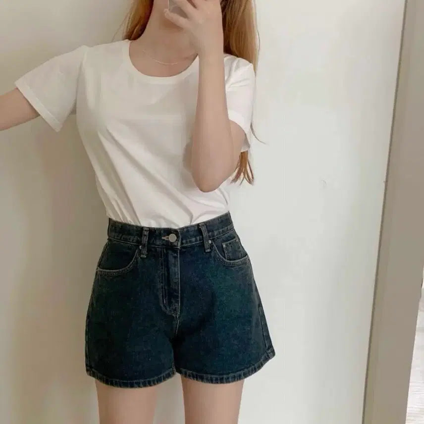 [BUNJANG] Brinne Custom Denim Shorts - Size S / 브린느 제작 데님숏팬츠 제니오 제이투유 오이니 더바넷 노멜렛 레이지샵 leeds