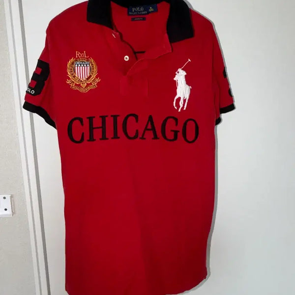 [BUNJANG] Polo Ralph Lauren Big Pony Chicago PK T-Shirt M / 폴로 치프키프 빅포니 시카고 PK 카라티 M