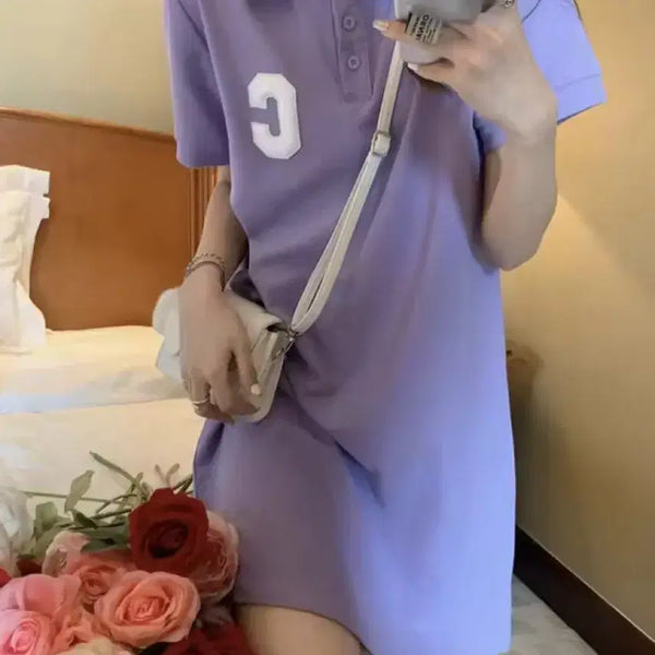 [BUNJANG] Lavender Collar Dress / 연보라 카라원피스