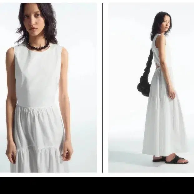 [BUNJANG] COS Sleeveless Maxi Dress White Size 38 / 코스 COS 민소매 맥시 원피스 화이트 38 사이즈
