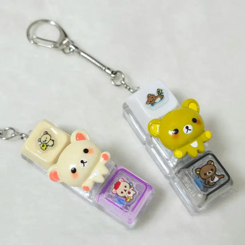 [BUNJANG] Rilakkuma Keycap LED Keyboard Keyring Blue Switch / 리락쿠마 키캡 led 키보드 키링 청축 클리커