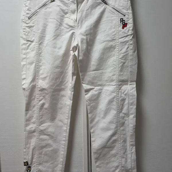 [BUNJANG] PEARLYGATES White Cotton Spandex 8-9分 Length Golf Pants / PEARLYGATES 골프 팬츠 67