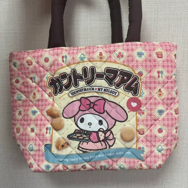 [BUNJANG] Sanrio x Country Ma'am My Melody Mini Quilted Tote Bag / 산리오X컨트리맘- 마이멜로디 미니 퀼팅 토트백