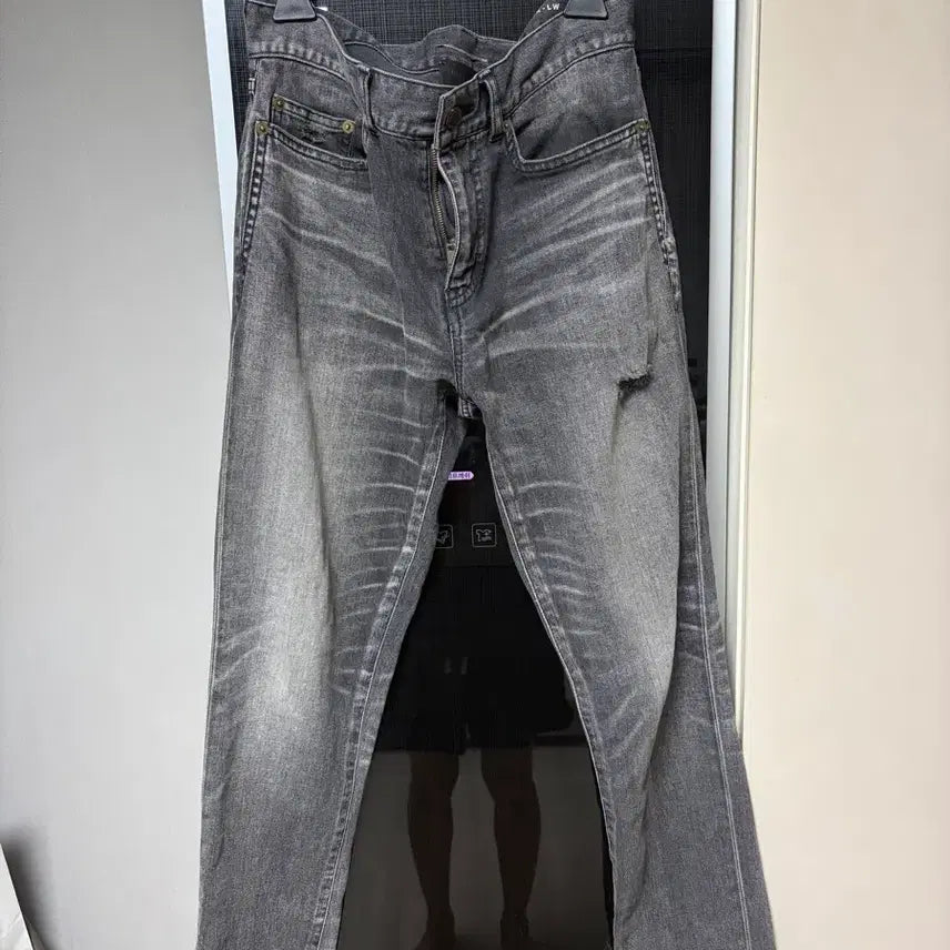 [BUNJANG] Saint Laurent 19SS D02 Slim Fit Grey Washed Denim Pants Size 28 / 생로랑 19ss SAINT LAURENT 그레이 데님 팬츠 28