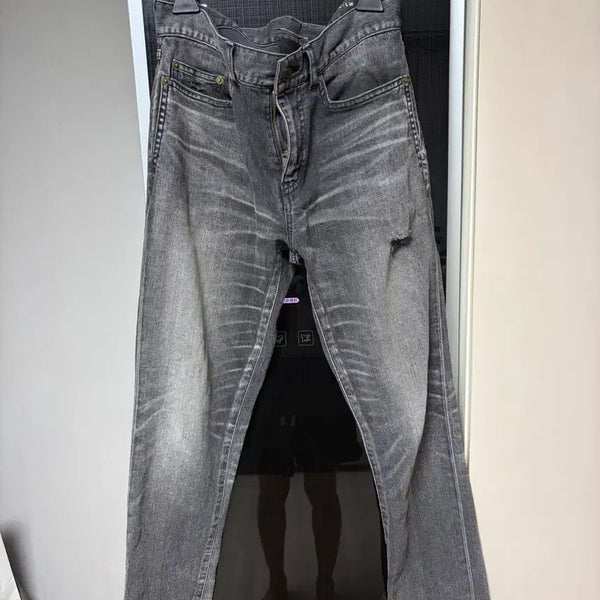 [BUNJANG] Saint Laurent 19SS D02 Slim Fit Grey Washed Denim Pants Size 28 / 생로랑 19ss SAINT LAURENT 그레이 데님 팬츠 28