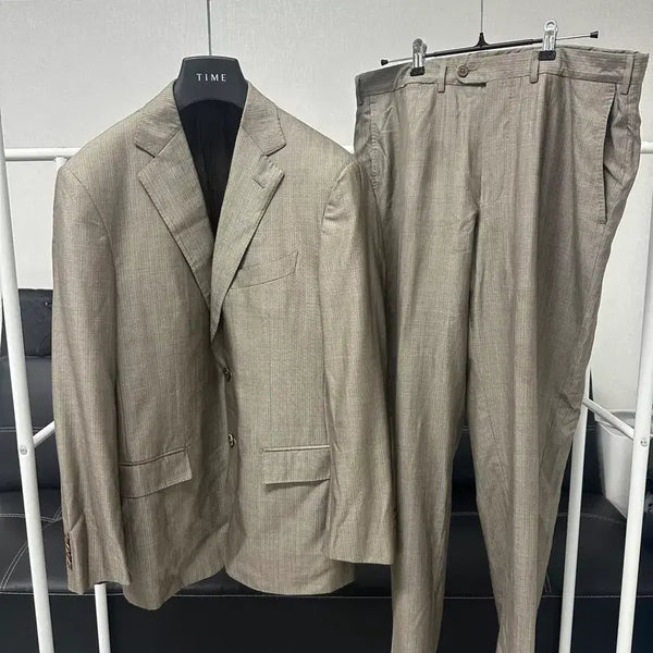 [BUNJANG] Ermenegildo Zegna Beige Check Pattern Suit Set Up / (사이즈 100)에르메네질도 제냐-베이지 정장 셋업