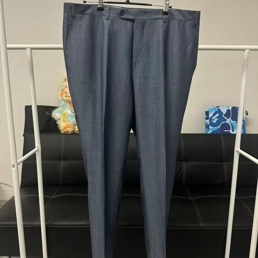 [BUNJANG] Canali Blue-Grey Wool Travel Line Slacks (Size 36) / (사이즈 36)까날리-블루그레이 울 슬랙스