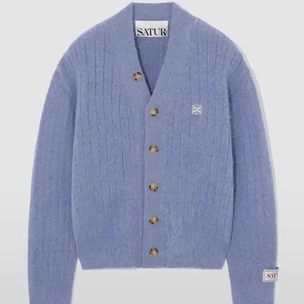 [BUNJANG] Sette Paro Oversized Alpaca Brush Cardigan Warm Sky / 세터 파로 오버사이즈 알파카 브러쉬 가디건 웜 스카이