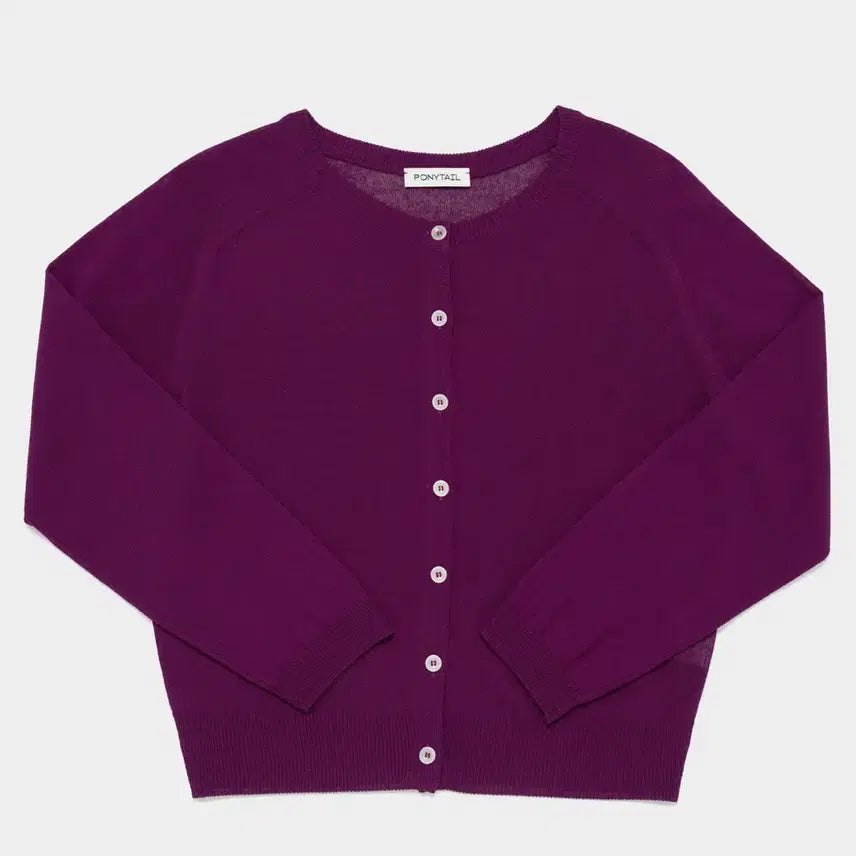 [BUNJANG] Ponytail Cotton Cardigan Wild Berry / Ponytail 포니테일 코튼 가디건 와일드베리
