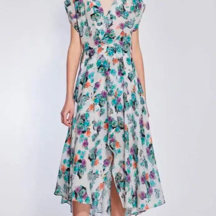 [BUNJANG] IRO Floral Pattern Wrap Dress Size 36 / 정품- 이로 IRO 플로럴 패턴 랩 원피스 36사이즈