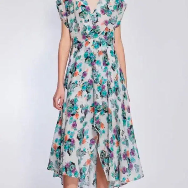 [BUNJANG] IRO Floral Pattern Wrap Dress Size 36 / 정품- 이로 IRO 플로럴 패턴 랩 원피스 36사이즈