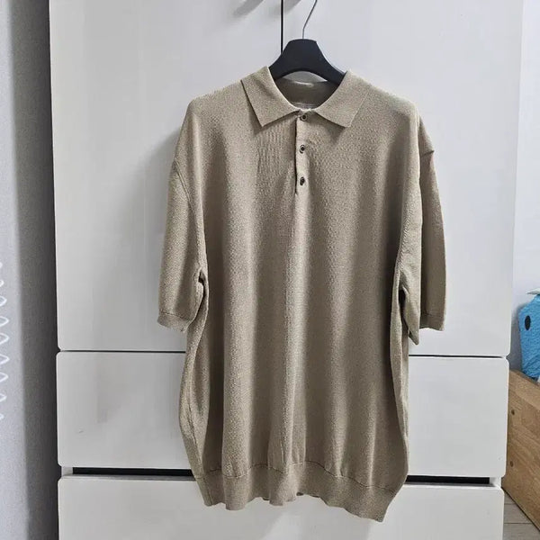 [BUNJANG] Men's Beige Cardigan Knit (New) / 남자 니트 (새상품)