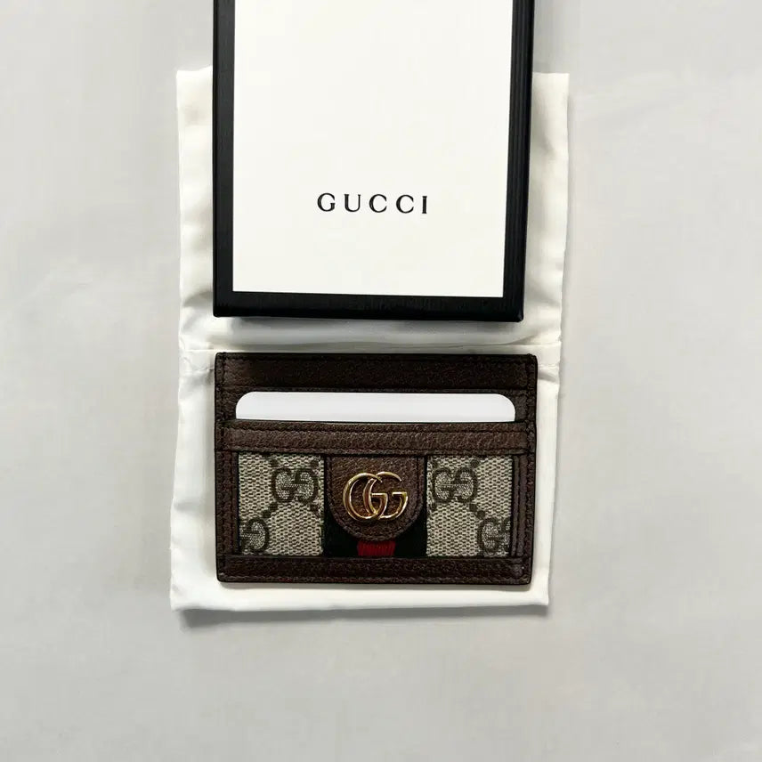 [BUNJANG] Gucci Ophidia GG Card Case Beige Ebony / [새상품/정품] 구찌 오피디아 GG 카드 케이스 베이지 에보니