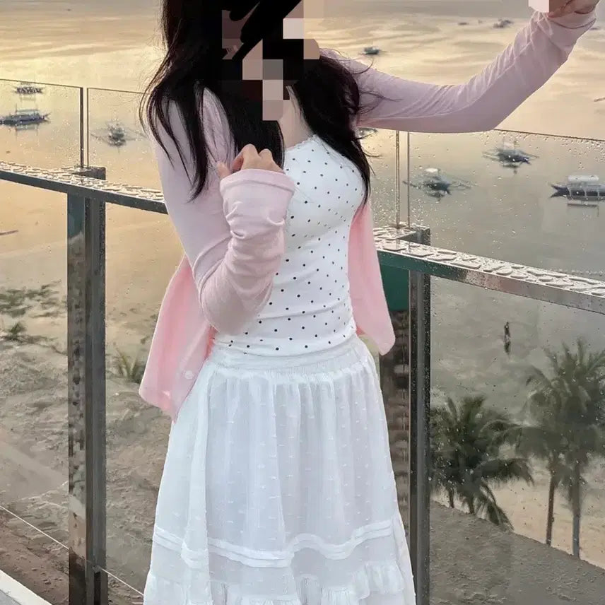 [BUNJANG] Feminine Style Summer Set (Cardigan, Camisole, Skirt) / 급처!!) 에겐녀룩 여리여리룩 여행 동남아룩