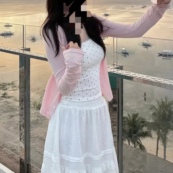 [BUNJANG] Feminine Style Summer Set (Cardigan, Camisole, Skirt) / 급처!!) 에겐녀룩 여리여리룩 여행 동남아룩