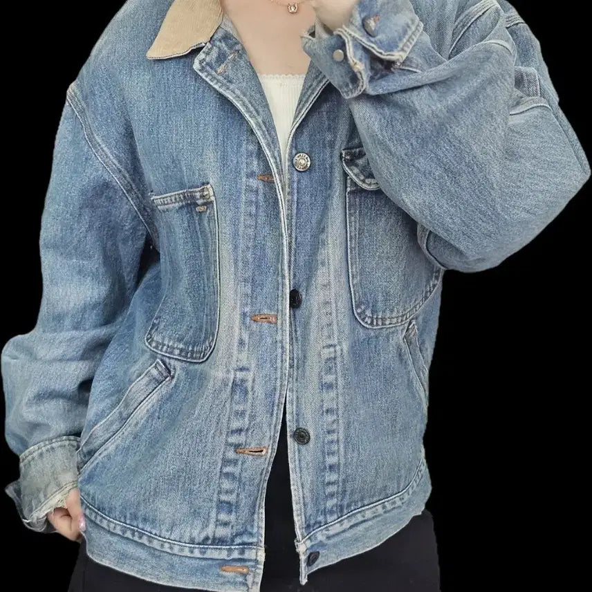 [BUNJANG] Polo Ralph Lauren USA Made Corduroy Collar Denim Jacket / 폴로 랄프로렌 미국제 코듀로이 카라 데님자켓 청자켓