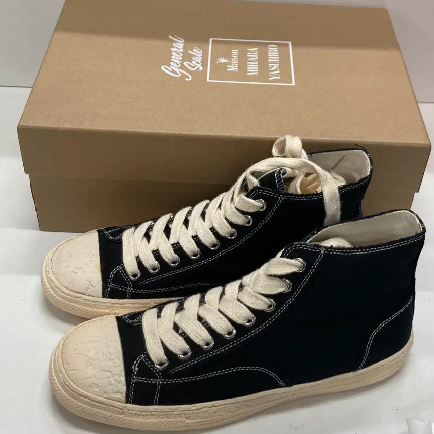 [BUNJANG] Maison Mihara Yasuhiro General Scale Fast Sole Canvas High-top Sneakers / (43)메종 미하라 야스히로 제너럴 스케일 패스트 솔 캔버스 하이탑