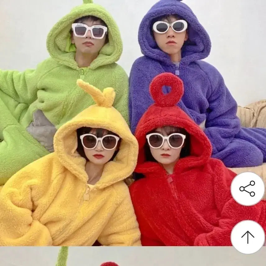 [BUNJANG] Teletubbies Tinky Winky Pajama Cosplay Costume / 텔레토비 뚜비 옷 졸업사진 체육대회 반티 파자마 코스프레 의상