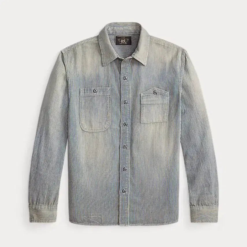 [BUNJANG] RRL Indigo Stripe Twill Workshirt Hickory Shirt / rrl 더블알엘 인디고 스트라이프 트윌 워크셔츠 히코리 셔츠