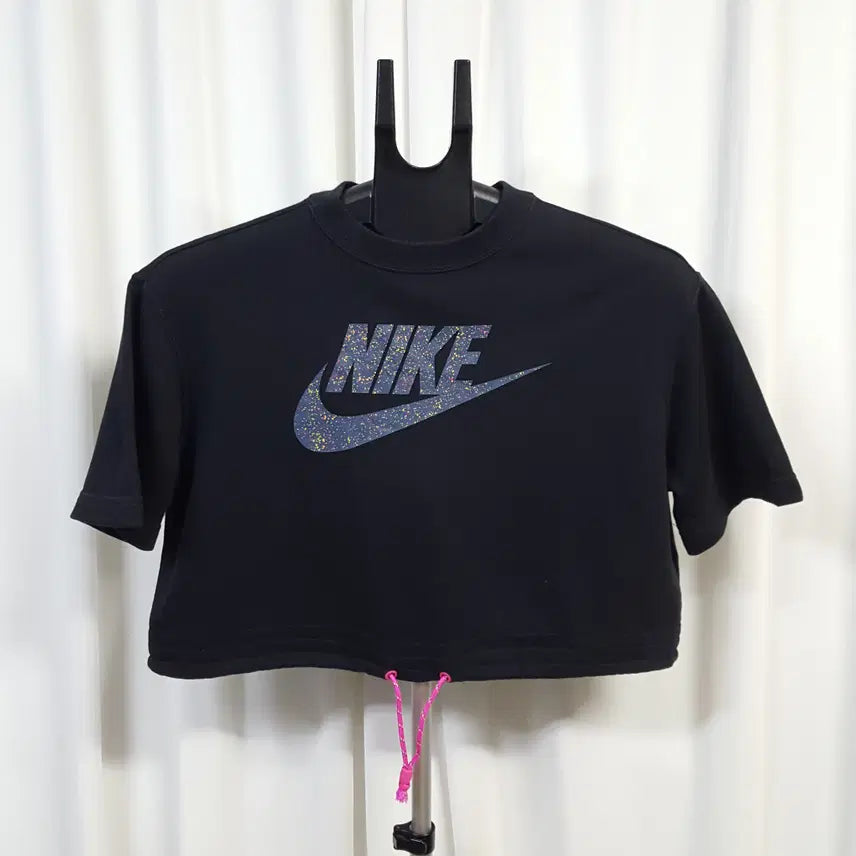 [BUNJANG] Nike Women's Cropped T-Shirt with Drawstring Hem (M) / 21년 나이키 여성 밑단스트링 크롭 반팔 티셔츠 M 오일장 0331