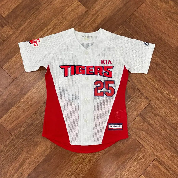 [BUNJANG] Majestic Kia Tigers Lee Bum-ho Signed Baseball Jersey / 마제스틱 기아타이거즈 이범호 마킹 유니폼
