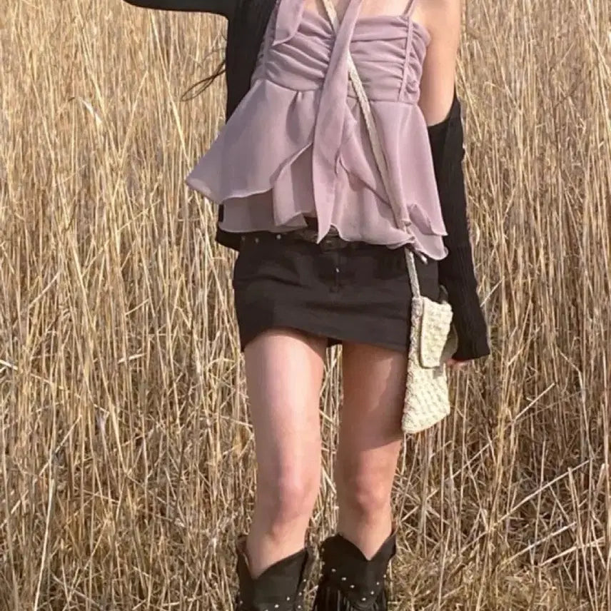[BUNJANG] Angel Number 555 Tulip Sleeveless Top / 엔젤넘버 555 튤립 슬리브리스 탑