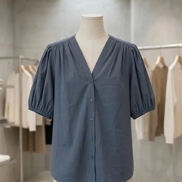 [BUNJANG] Flat White Linen Blend Blouse / (새상품) FLAT WHITE 바스락 블라우스