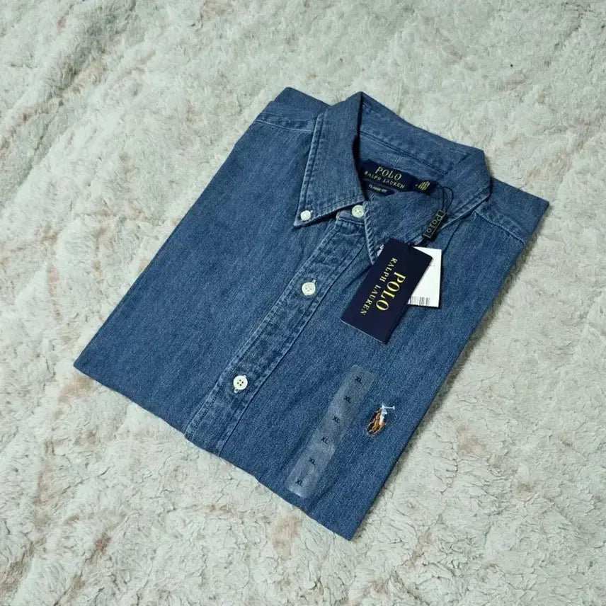 [BUNJANG] Polo Ralph Lauren Medium Wash Classic Fit Denim Shirt L / 폴로 랄프로렌 중청 데님 셔츠 클래식핏 L사이즈 새상품