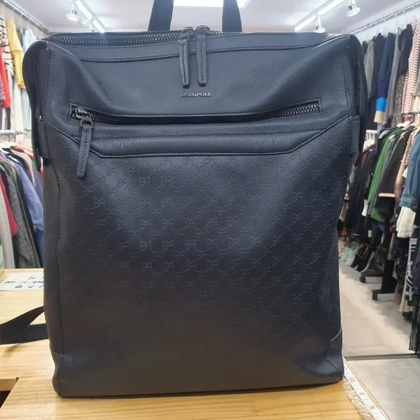 [BUNJANG] Beanpole Men's Square Leather Business Laptop Backpack / 정품 빈폴(BEANPOLE) 남성 스퀘어 가죽 백팩 / 노트북 비즈니스