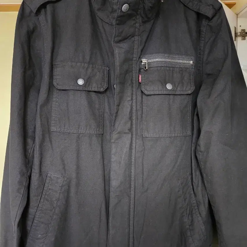 [BUNJANG] Levi's Washed Cotton Military Jacket Black L / 리바이스 워싱 면 밀리터리 재킷 블랙 L