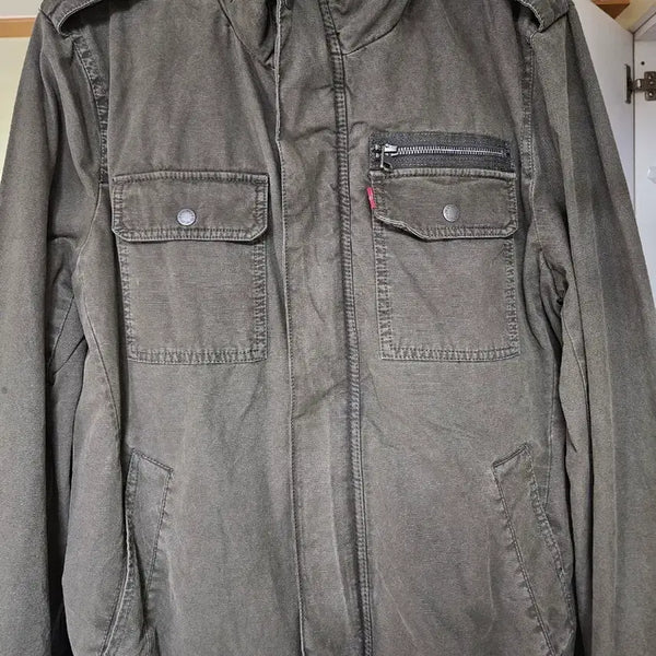 [BUNJANG] Levi's Washed Cotton Military Jacket Olive L / 리바이스 워싱 면 밀리터리 재킷 올리브 L