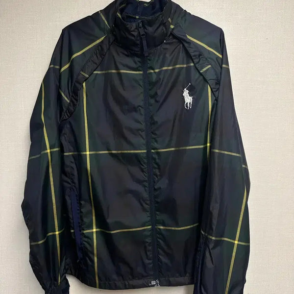 [BUNJANG] Polo Big Pony Check Two-Way Windbreaker Jacket / 폴로 빅포니 체크 투웨이 바람막이