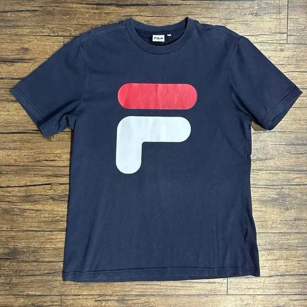 [BUNJANG] FILA Big Logo Short Sleeve T-Shirt Navy / 휠라 FILA 빅 로고 반팔 티셔츠 L 네이비