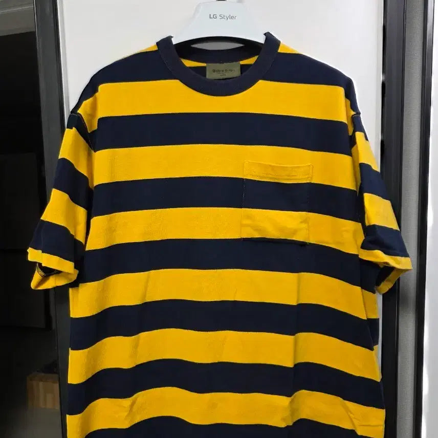 [BUNJANG] Uniform Bridge Pocket Stripe Short Sleeve T-shirt / 유니폼브릿지 포켓 스트라이프 반팔