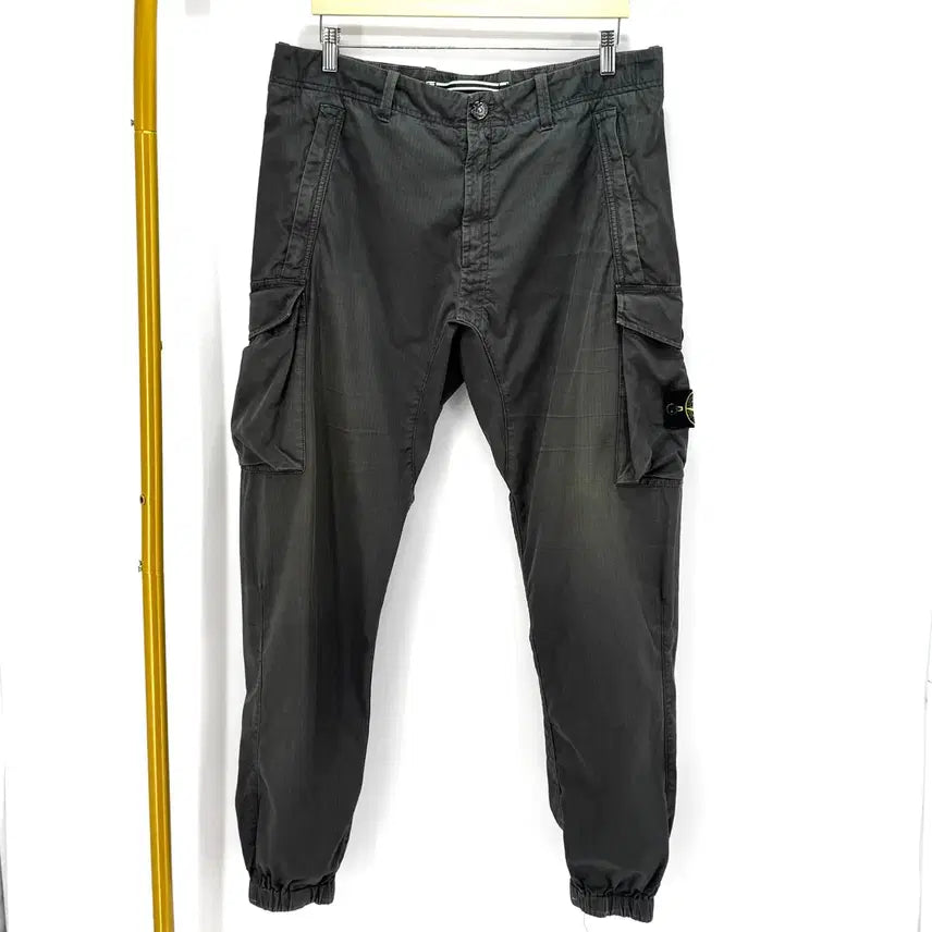 [BUNJANG] Stone Island Cargo Jogger Pants - Washed Anthracite, Size 34 / [34사이즈] 스톤아일랜드 카고 조거팬츠