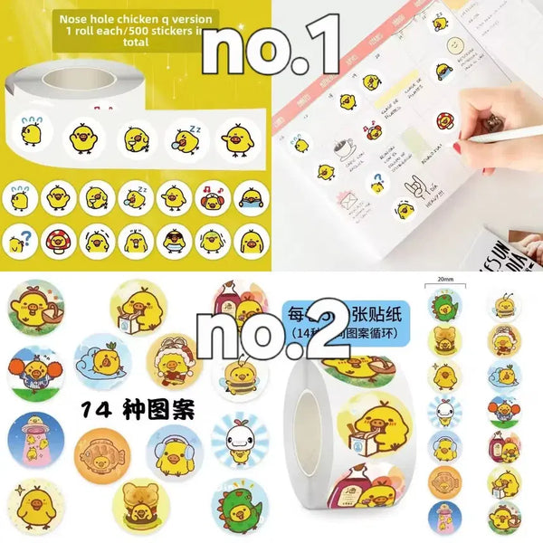 [BUNJANG] Kiiroitori 500pc Roll Stickers / 키이로이토리 롤 스티커 500매