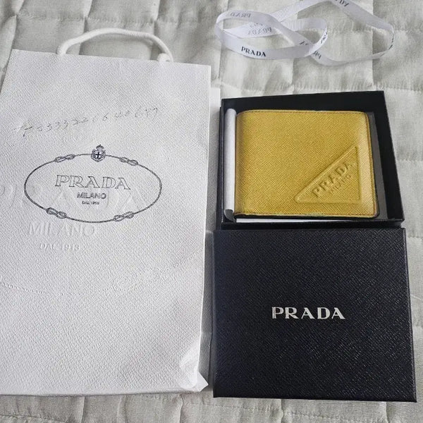 [BUNJANG] Prada Saffiano Wallet Yellow / 프라다 사피아노 반지갑 옐로우