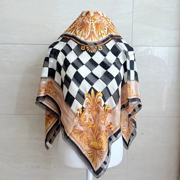 [BUNJANG] Emilio Robba Paris 100% Silk Large Scarf/Shawl / Emilio Robba Paris 실크 100% 대형 스카프 / 숄