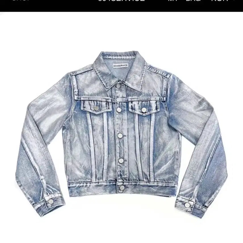 [BUNJANG] 604SERVICE Silver Coated Denim Jacket / 604SERVICE 실버 코티드 데님 자켓 604서비스