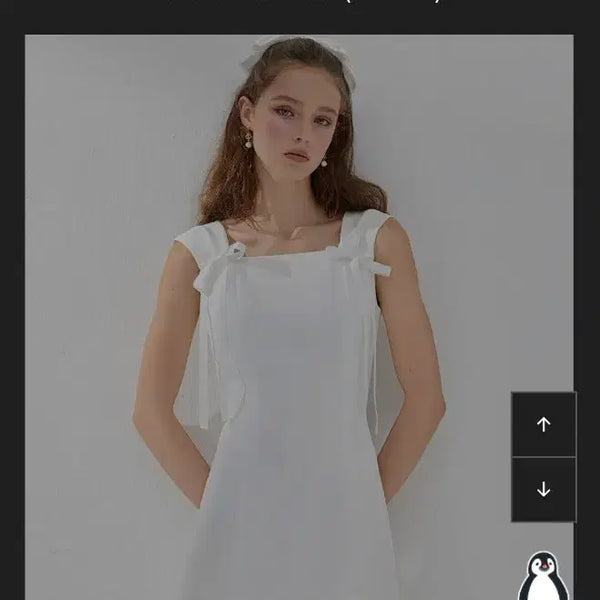[BUNJANG] Abana Helsinki White Ribbon Strap Mini Dress / 새상품 아바나헬싱키 화이트 리본 끈 원피스 2부드레스