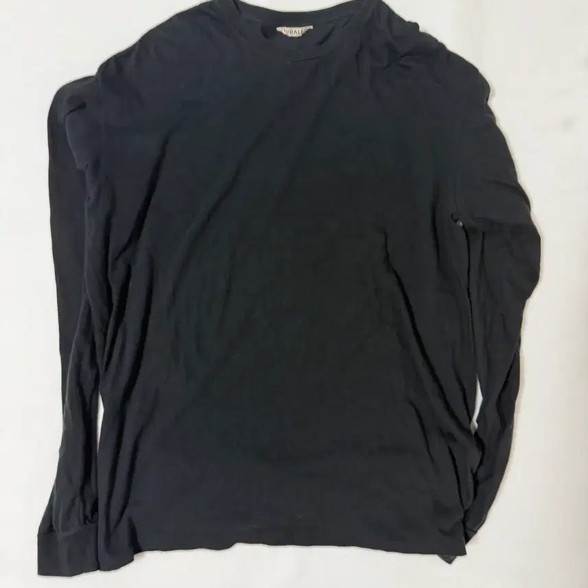 [BUNJANG] AURALEE Plain Crewneck Long Sleeve T-shirt / 오라리(AURALEE) 무지 크루넥 롱슬리브 티셔츠(케어라벨 추가)