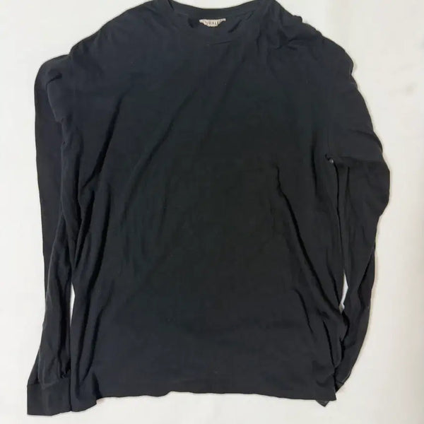 [BUNJANG] AURALEE Plain Crewneck Long Sleeve T-shirt / 오라리(AURALEE) 무지 크루넥 롱슬리브 티셔츠(케어라벨 추가)