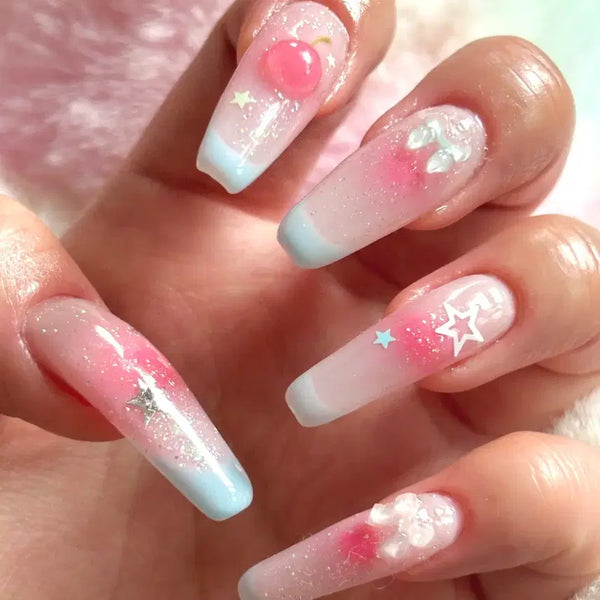 [BUNJANG] Handmade Balletcore Cloud Nail Tips / 발레코어 몽글몽글 수제네일팁