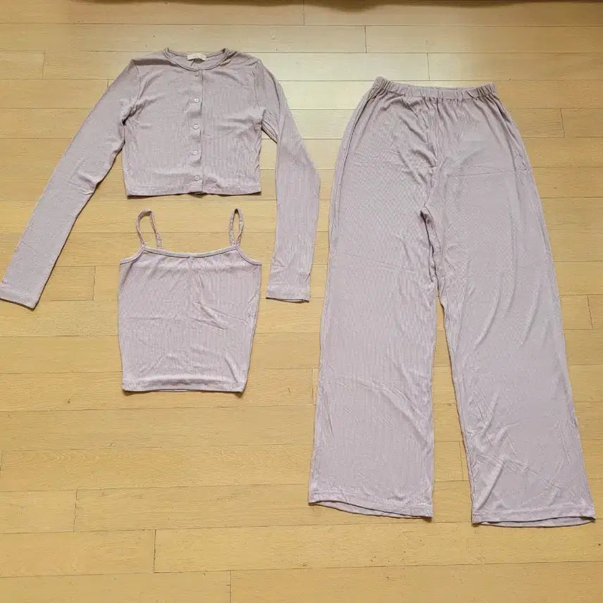 [BUNJANG] 3 Piece Cami Pants Cardigan Set / 쓰리피스 3ps 끈나시 팬츠 가디건 세트 밴딩바지