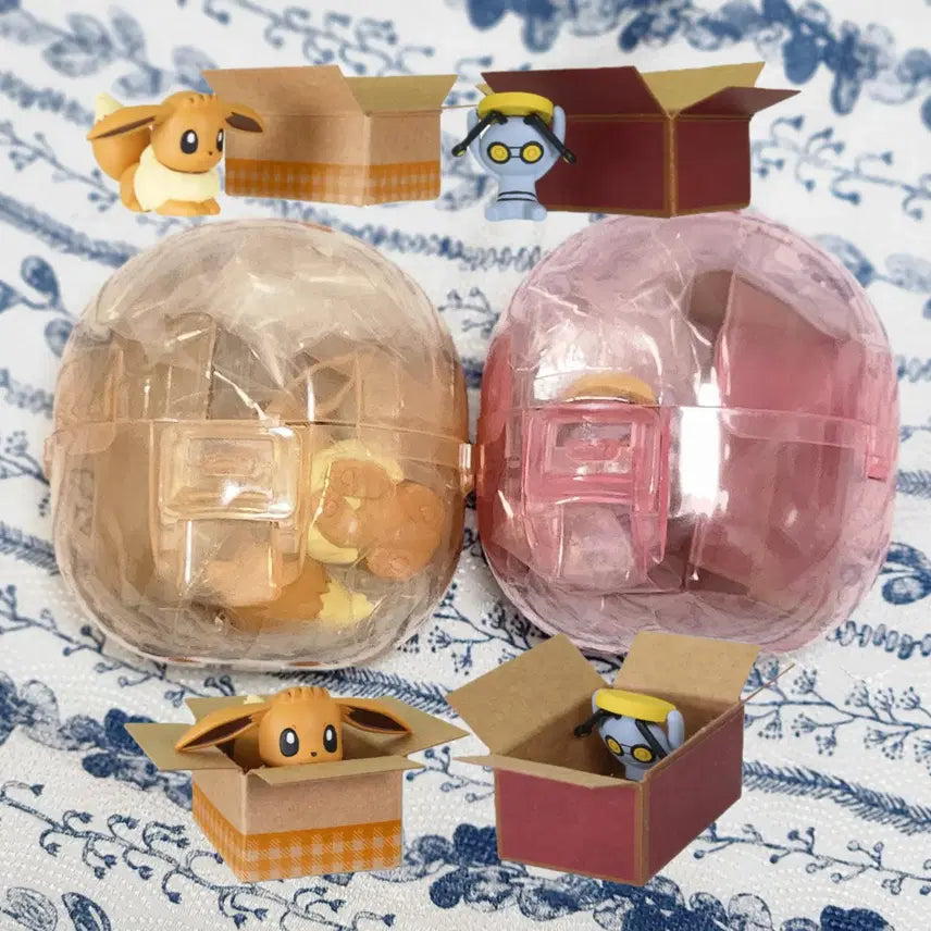 [BUNJANG] Pokemon "Let's Play in the Box" Mitsuketa Gacha Figure Eevee & Mooryeong Bundle Set / 포켓몬스터 상자에서 놀자 찾았다 미츠케타 가챠 피규어 이브이 모으령 일괄