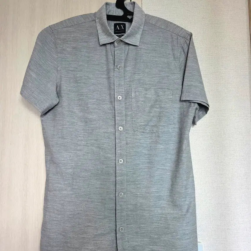 [BUNJANG] Armani Exchange Melange Grey Short Sleeve Shirt / [홍콩매장/정품] 아르마니 익스체인지(A|X) 멜란지 그레이 반팔 셔츠