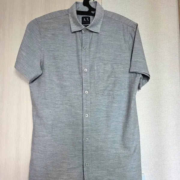 [BUNJANG] Armani Exchange Melange Grey Short Sleeve Shirt / [홍콩매장/정품] 아르마니 익스체인지(A|X) 멜란지 그레이 반팔 셔츠