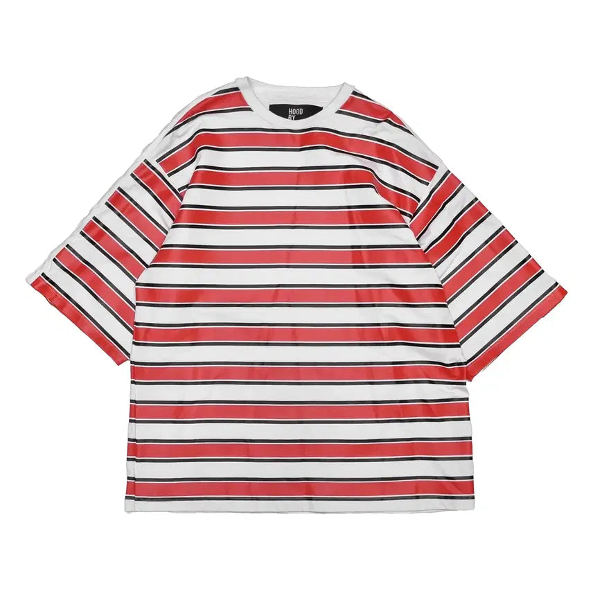 [BUNJANG] Hood By Air Striped Button T-Shirt White ONE / 후드바이에어 - 스프라이프 버튼 티셔츠 - 화이트 - ONE