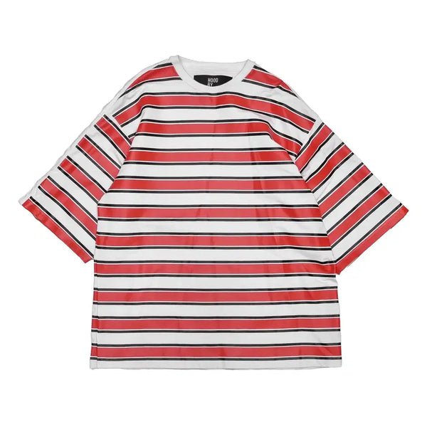 [BUNJANG] Hood By Air Striped Button T-Shirt White ONE / 후드바이에어 - 스프라이프 버튼 티셔츠 - 화이트 - ONE